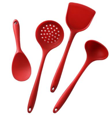 China Sustainable Food Grade Cooking Tools 4 Piece Kitchen Silicone Spoon Shovel Cooker Set for sale