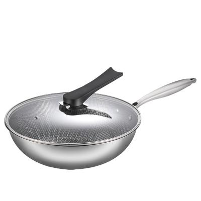 China Sustainable Household Stainless Steel Induction Wok Gas Cooker Sustainable Cooker Carbon Black Non-Stick Wok for sale