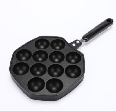 China The Modern 12 Hole Octopus Ball Mold Cast Aluminum Octopus Pot with Octopus Ball Baking Tray for sale