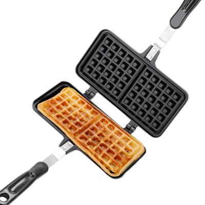 China Wholesale Household Minimalist Belgian Nonstick Kitchen Pan Square Double Sided Waffle Mold Baking and Baking Tools for sale