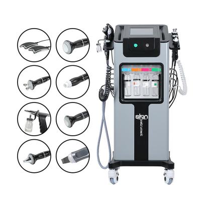 China 8 in 1 Gezichts de Machineh2o2 Aqua Pee Diamond Peeling And Hydrafaci 12 van Dermabrasion Engelse gezichtslift villen gaszuiveraar moisturiz Te koop