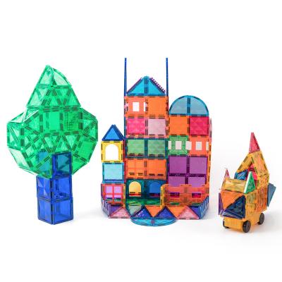 China Eco-friendly Magnet Material Building Tiles 100 PCS Intelligent Magnetic Building Block Toys for sale