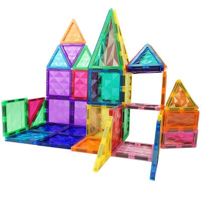 China Plastic Colorful 60pcs Prism Style Magnetic Building Blocks Kids Toys for sale