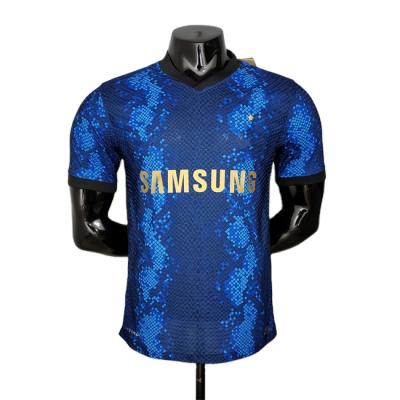 China Sale Milan Club Quick-Drying Soccer Jersey Sportswear Cheap Jersey Short Sleeve Blue Inter Italian Hot Quick-Dry Football Uniform Set for sale