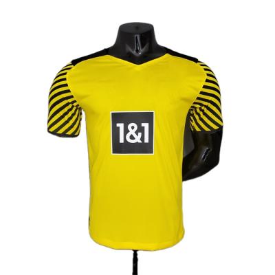 China Dortmund Quick Dry Wholesale Club Factory Football Short Sleeve Yellow Home Shirt for sale