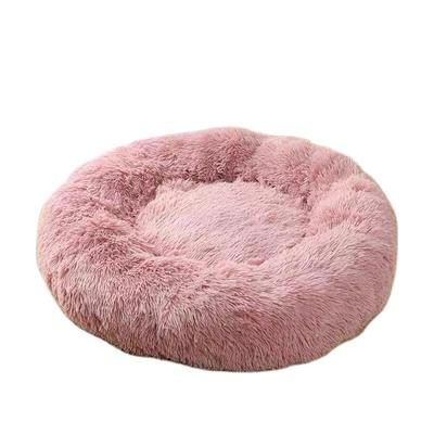 China New Fashion Round Faux Fur Pet Dog Bed Viable Hot Selling Cat Beds For Indoor Cats Kennel Pet Products for sale