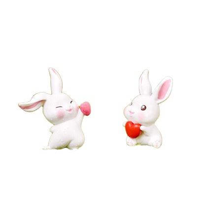 China Simply Creative Multi-colors Miniature Figurines For Decoration Other Garden Ornaments Mini Rabbit Miniature for sale