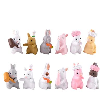 China The Other Cute Plastic Micro Pink Landscape Factory Decoration Anime Figurines Anime Figurines White Rabbit Doll Home Decoration for sale