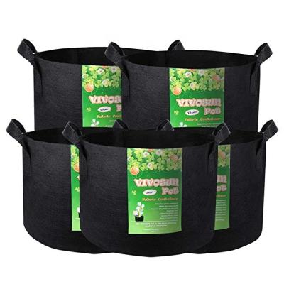 China Free Samples 5 Pack 5 Grow 7 10 15 25 30 100 Gallon Felt Grow Bags 300G Thickened Fabric Pots With Handles for sale