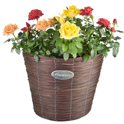 China Sustainable Wholesale High Quality Lovely Wicker Flower Arranging Basket For Home Decoration for sale