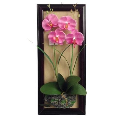 China New Arrival Simply Decorative Artificial Flower Frame Wall Hanging Artificial Flower Orchid Flowers for sale