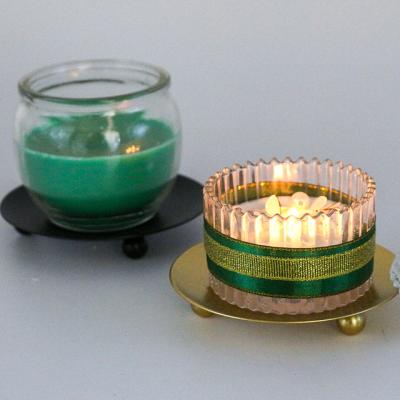 China Decorative Gold Metal Plate Home Candle Holder Decoration Iron Pillar Teapot Dish, Candle Holder for Wax Candlesticks for Tea Light Holder for sale