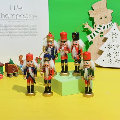 China Hot Sale Wooden Christmas Ornaments Hanging Nutcracker Soldiers For Christmas Trees Windows Gifts Decorations for sale