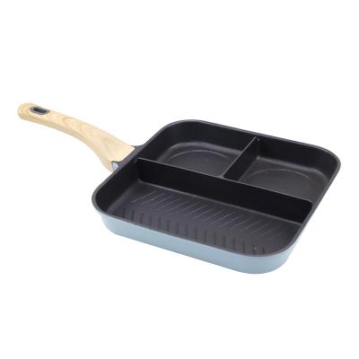 China Viable Die Casting Aluminum Marble Grill Pan Nonstick Multifunctional Breakfast Pan for sale