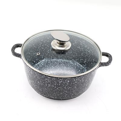 China The Sustainable Round Die Casting Induction Bottom Aluminum Ceramic Marble Pot for sale