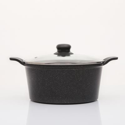 China Newest Sustainable Stylish Aluminum Marble Coating Die Casting Casserole for sale