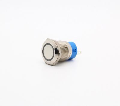 China Stainless Steel 19mm Diameter On For Light Power Led 12V 110V Waterproof Reset / Lock Metal Push Button Switch for sale