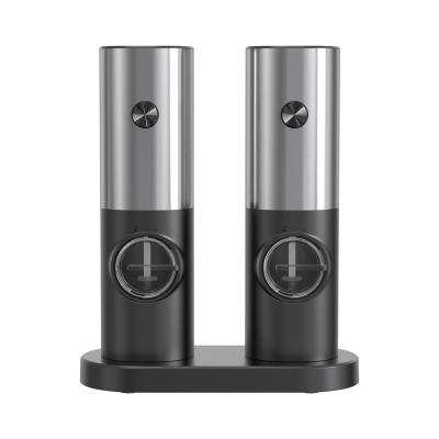 China Sustainable Adjustable Coarseness Stainless Steel 2 In 1 Set Electric Pepper Grinder With Rechargeable Battery for sale