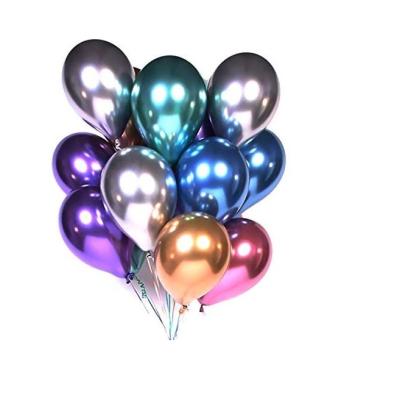 China Disposable latex balloons 12 inch 18 inch blue gold color birthday party wedding decorations and silver metal balloons custom for sale