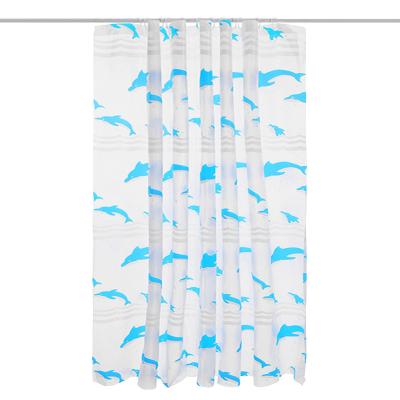 China Factory Direct Sale Fashion PEVA Household Shower Curtain Dolphin Pattern Single Ball Type Viable Waterproof Shower Curtain for sale