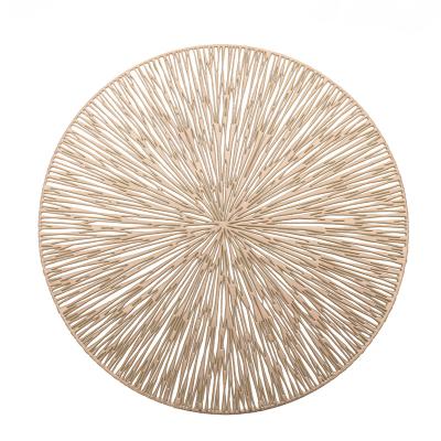 China New European Oilproof Fireworks Place Mat Table Decoration PVC Hollow Round Table Mat for sale