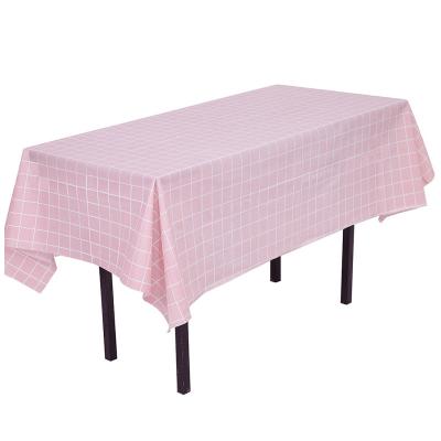 China Nordic Waterproof Plaid Tablecloth Waterproof Anti-scalding Coffee Table PEVA Oil Free Plastic Disposable Tablecloth for sale