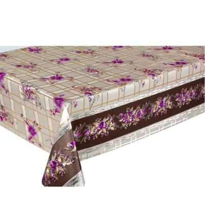 China Waterproof And Oilproof Disposable Plastic Printing PVC Flower Coffee Table Cloth Hotel Soft Glass Party Supplies 0.12mm 137cm * 20m / 1 Roll for sale