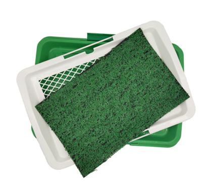 China Viable Portable Outdoor Or Indoor Dog Potty Dogs Grass Protection With Tray Washable Puppy Pee Pad Dog Grass Toilet for sale