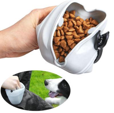 China Wholesale BPA Free Waterproof Silicone Stocked Military Dog Walking Dog Treat Pouch Magnetic Self Adhesive Bag For Training for sale