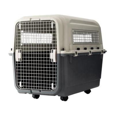 China A.I.T.A Sustainable Airline Approved Deluxe Plastic Kennels Big On The Wheel Dog Cat Crate Carrier Pet Travel for sale