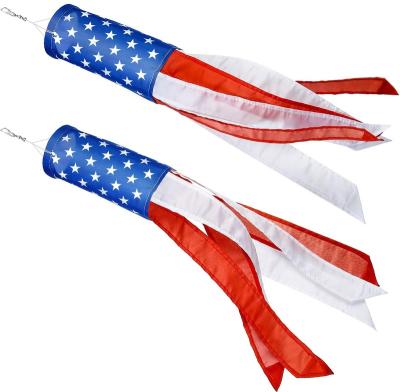 China US Flag FLYING American Windsock 40 Inch Patriotic Stars and Stripes Hanging Decorations For Outdoor Garden for sale