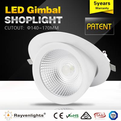 China Aluminum alloy 3 years warranty SAA approval of shoplight EPISTAR LED chip COB LED 30W Dimmable for sale