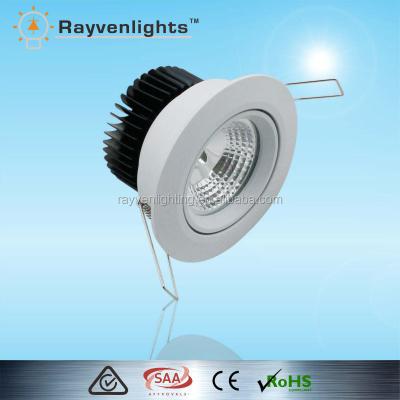 China Aluminum Alloy Brand CREE/EPISTAR COB 7w Top Ceiling Led Downlight 75mm Dimmable Cutout for sale