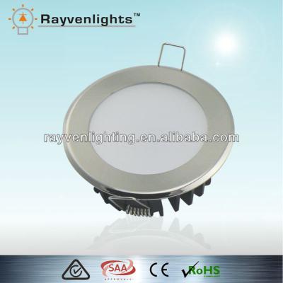 China Aluminum alloy 12W SMD LED downlight satin nickel 3years warranty led rayvenlighting for sale