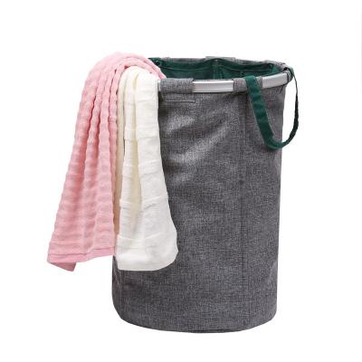 China Laundry Basket Cloth Like Cloth Household Laundry Folding Round Folding Basket Bedroom for sale