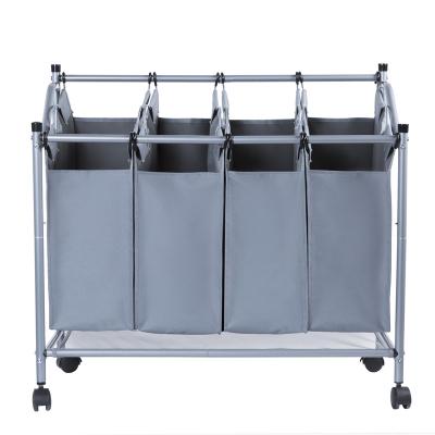 China Factory direct laundry folding sorter foldable with wheels clothes dirty sorter for home bathroom bedroom use for sale