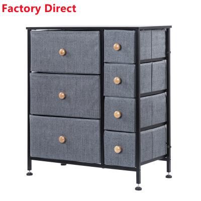 China Factory Direct Foldable Customized 7 Drawers Tissue Bins Tower Cabinet Bedroom Dresser Storage Tower for sale