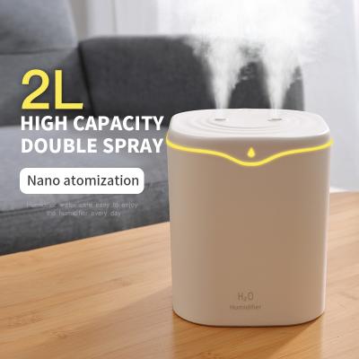 China Latest Car Fashion 2000ml Ultrasonic Big Baby Cool Mist Motor H2O Air Humidifiers For Living Room for sale