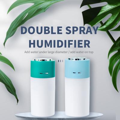 China 400ml Ultrasonic Dual Spray Mist Mini Pocket Air Humidifier For New Products Cheap Car Baby Cool for sale