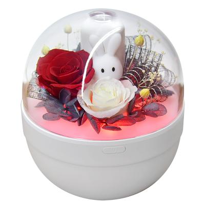 China Creative Car Flower 220ML Humidifier Night Light USB Rechargeable Battery USB Air Diffuser Eternal Light Humidifier for sale