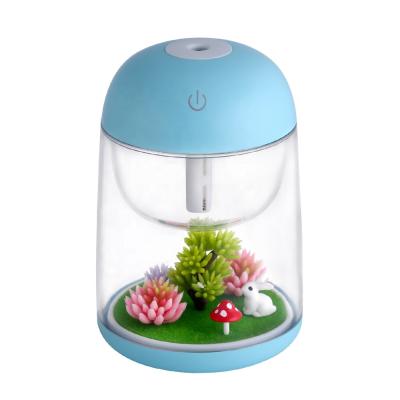 China 2021 Cute USB Mini Landscape Essential 180ml Christmas Car Oil Diffuser 7 Colors LED Night Light Air Humidifier for sale