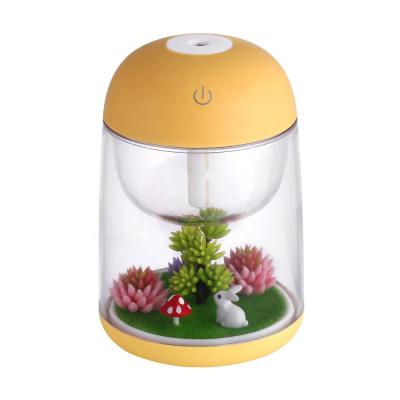 China Cute Eternal Landscape Night Light Air Humidifier 180Ml USB Mini Essential Oil Diffuser Car DIY Flower LED for sale