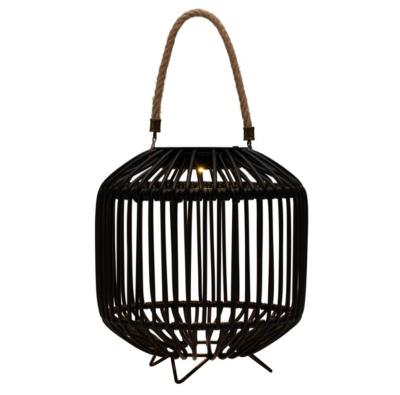 China Solar Hanging Rattan Garden Light Lantern Garden Lamp Rattan Outdoor Decorative Solar Rattan Lantern Decoration for sale