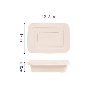 China Microwavable Custom Biodegradable Environmental Friendly Dinnerware Cornstarch Lunch Box 650ml Split Lunch Box for sale