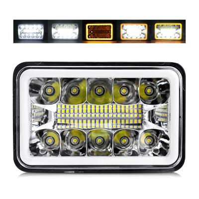 China auto accessories aluminum 4x6 led headlight h4 sealed beam auto parts 4x6 led hi/lo beam headlight for sale