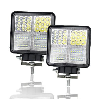 China Lamp New 4inch White and Yellow 177W Automobile Sunshade Flash Roof Lights Engineer Maintenance Lights LED Work Light Square For Offroad for sale