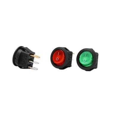 China Manufacturer Well Made Round Button Red Illuminated With 3pin Hole RS601H2 Rocker Switch for sale