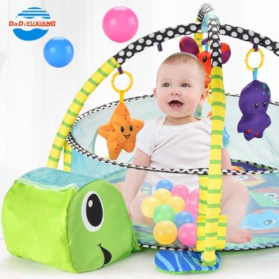 China Toy DADI Educational OEM&ODM 3 IN 1 Round Turtle Baby Play Game Mat With Ball Activity Mat Ball Pit Baby Gym for sale