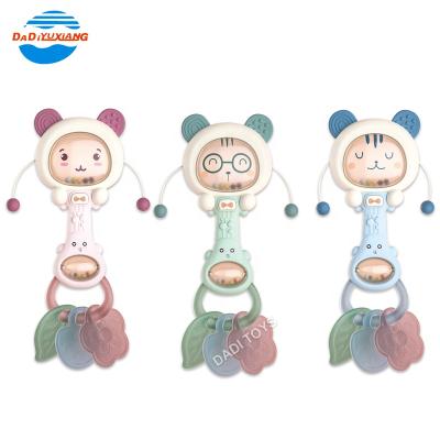 China Toy Amazon Hot Sell Baby Belling Musical Plastic Baby Gift Set Teether Rattle Baby Hands Rattles for sale