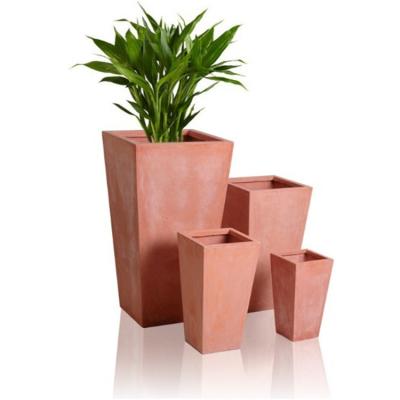 China Large Capacity Nursery House Fiberglass Cement Plant Modern Decorative Outdoor Trapezium Vertical Garden Pots For Indoor Planting for sale